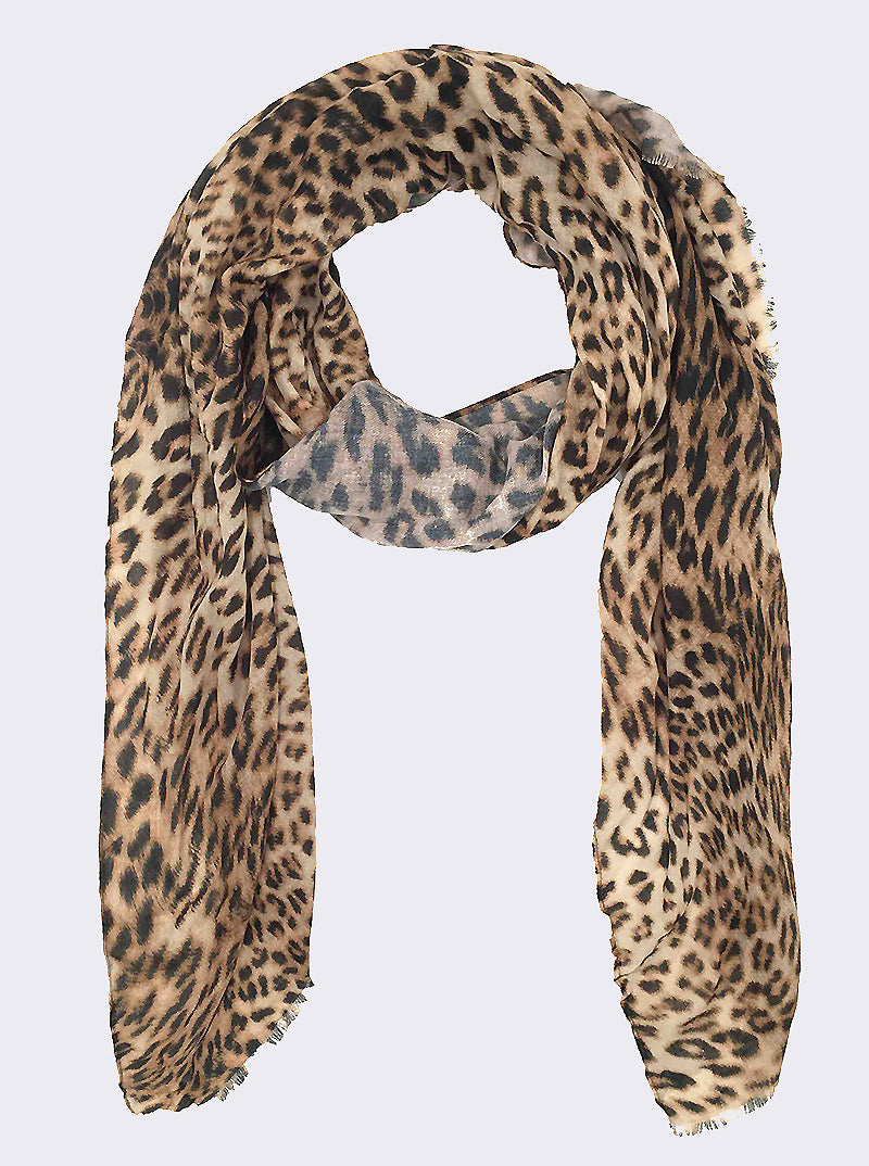 Leopard Animal Print Oblong Fall Scarf