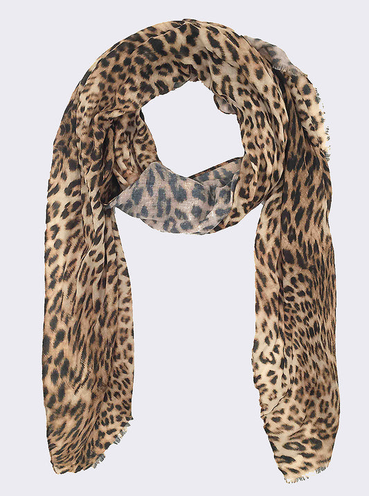 Leopard Animal Print Oblong Fall Scarf