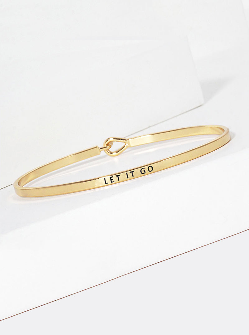 Let It Go Engraved Inspirational Bangle Bracelet