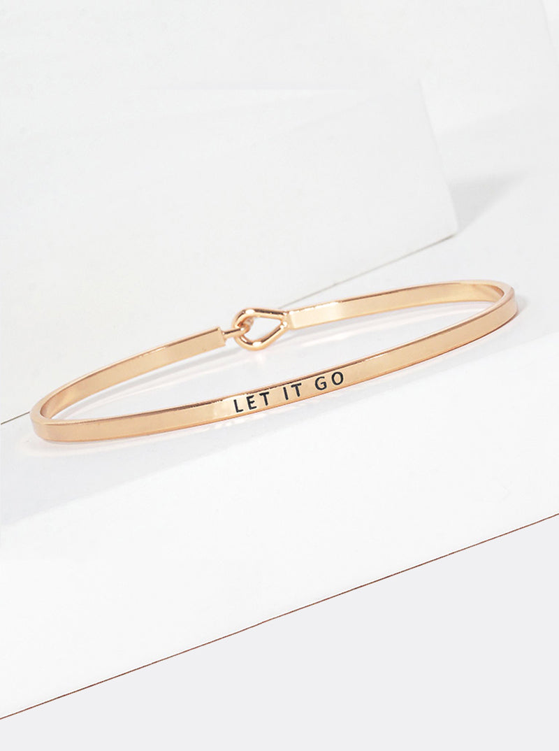 Let It Go Engraved Inspirational Bangle Bracelet