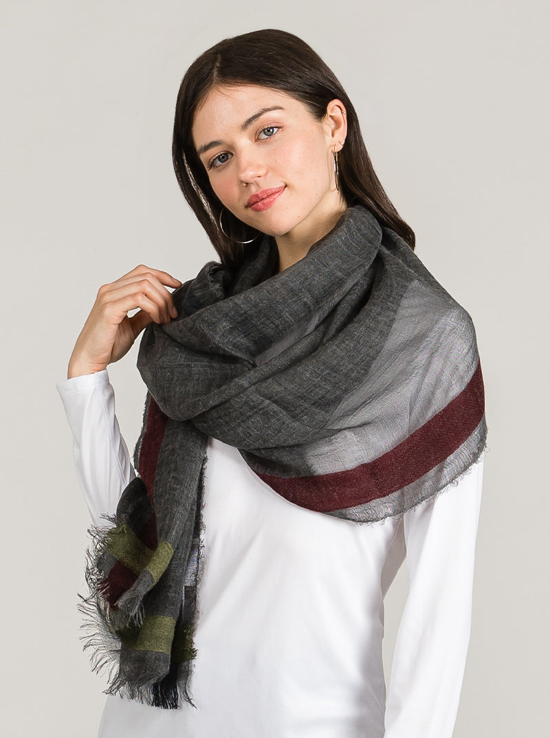 Lightweight Acrylic Oblong Wrap Scarf