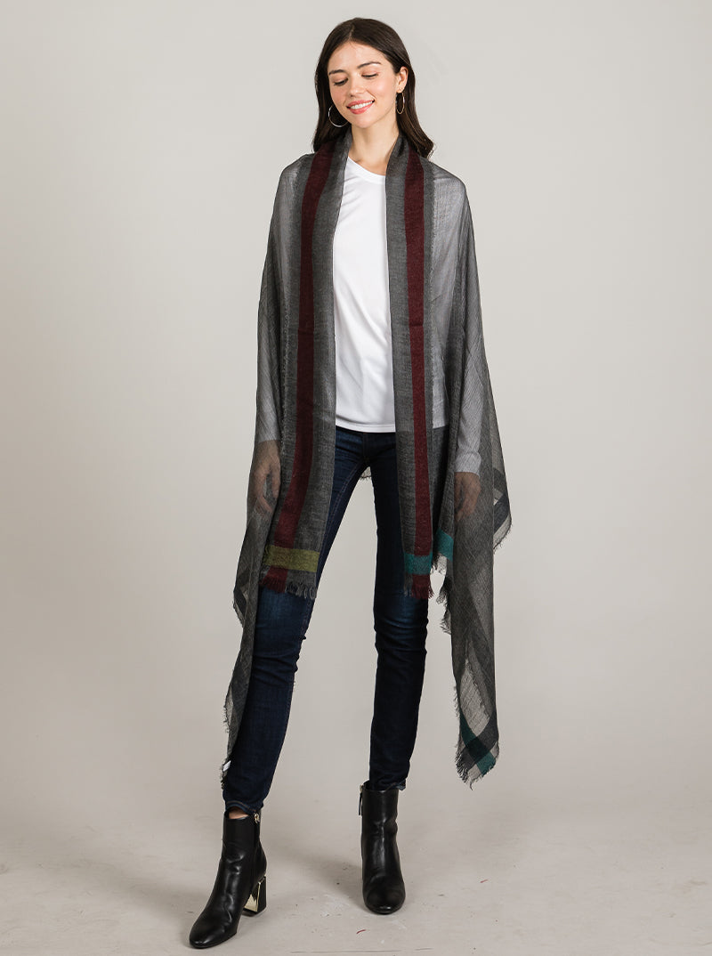 Lightweight Acrylic Oblong Wrap Scarf