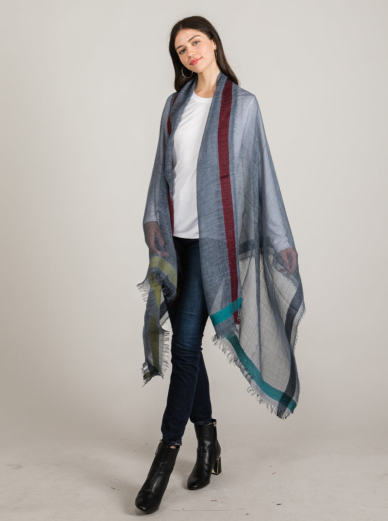 Lightweight Acrylic Oblong Wrap Scarf
