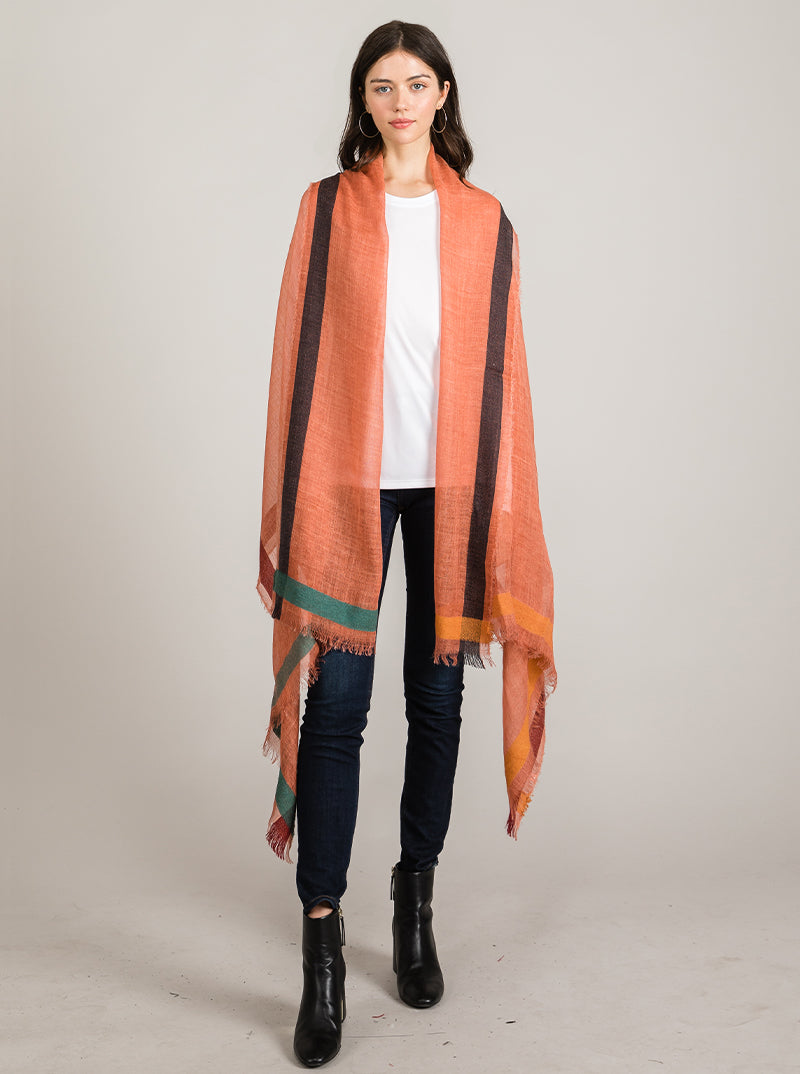 Lightweight Acrylic Oblong Wrap Scarf