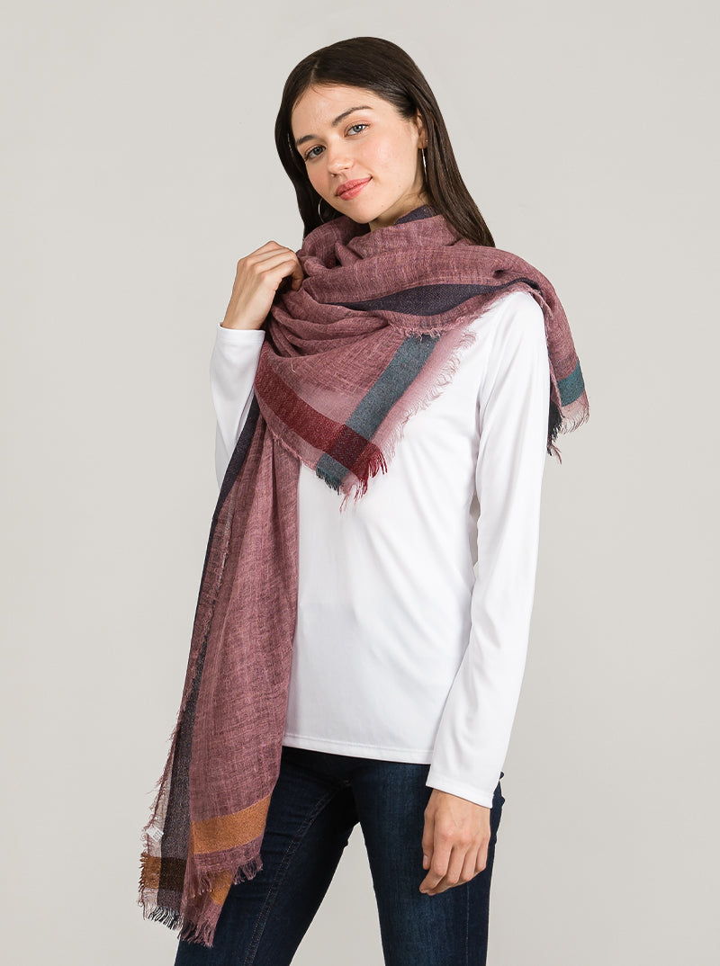 Lightweight Acrylic Oblong Wrap Scarf