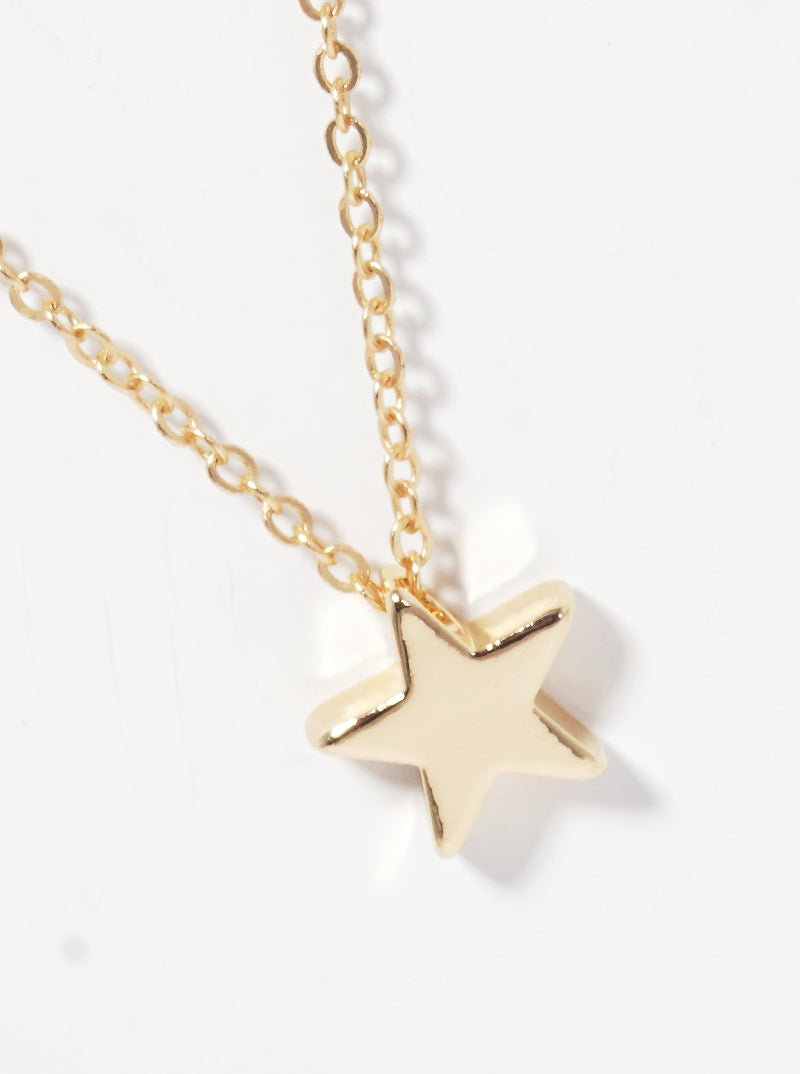 Link Bar Chain With Star Pendant Double Layered Choker Necklaces