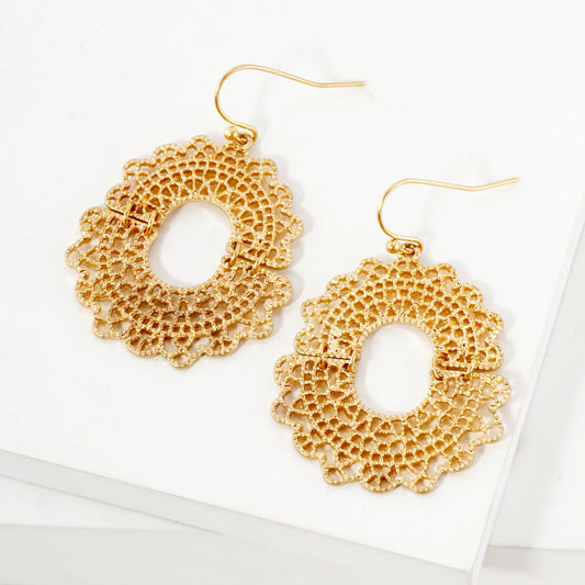 Linked Filigree Metal Earrings
