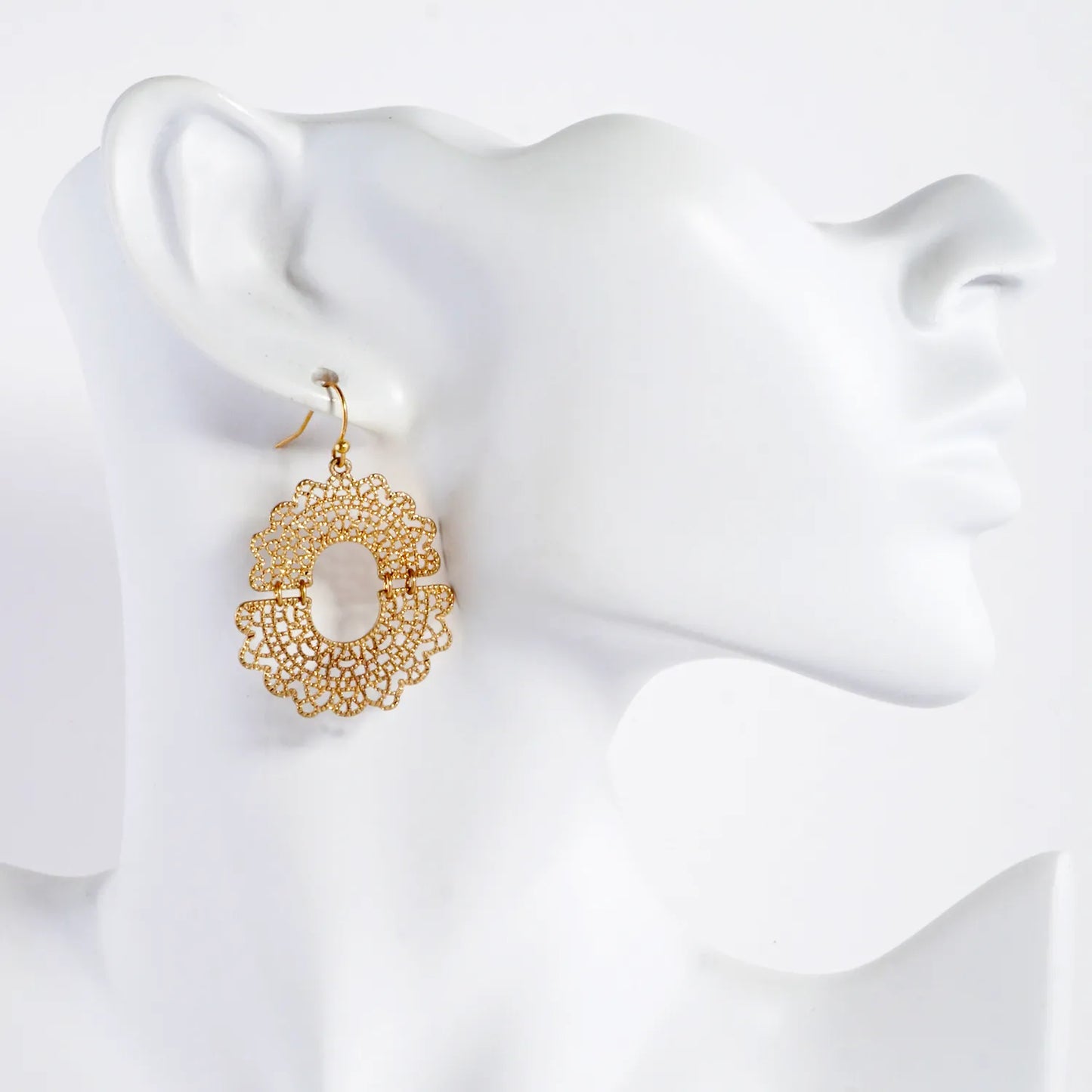 Linked Filigree Metal Earrings
