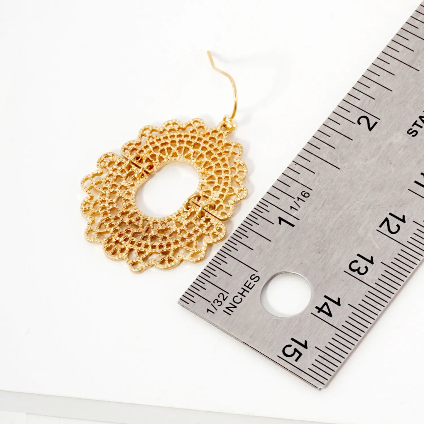 Linked Filigree Metal Earrings