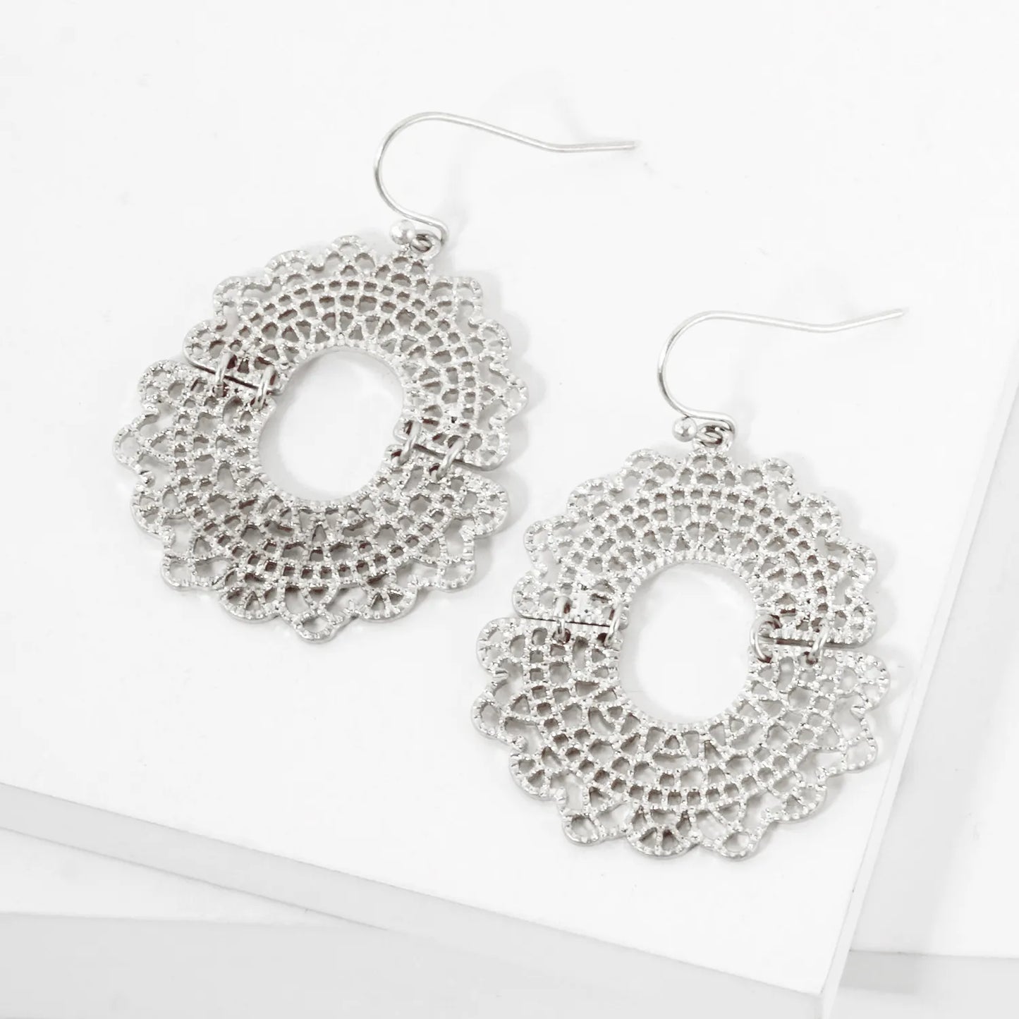 Linked Filigree Metal Earrings
