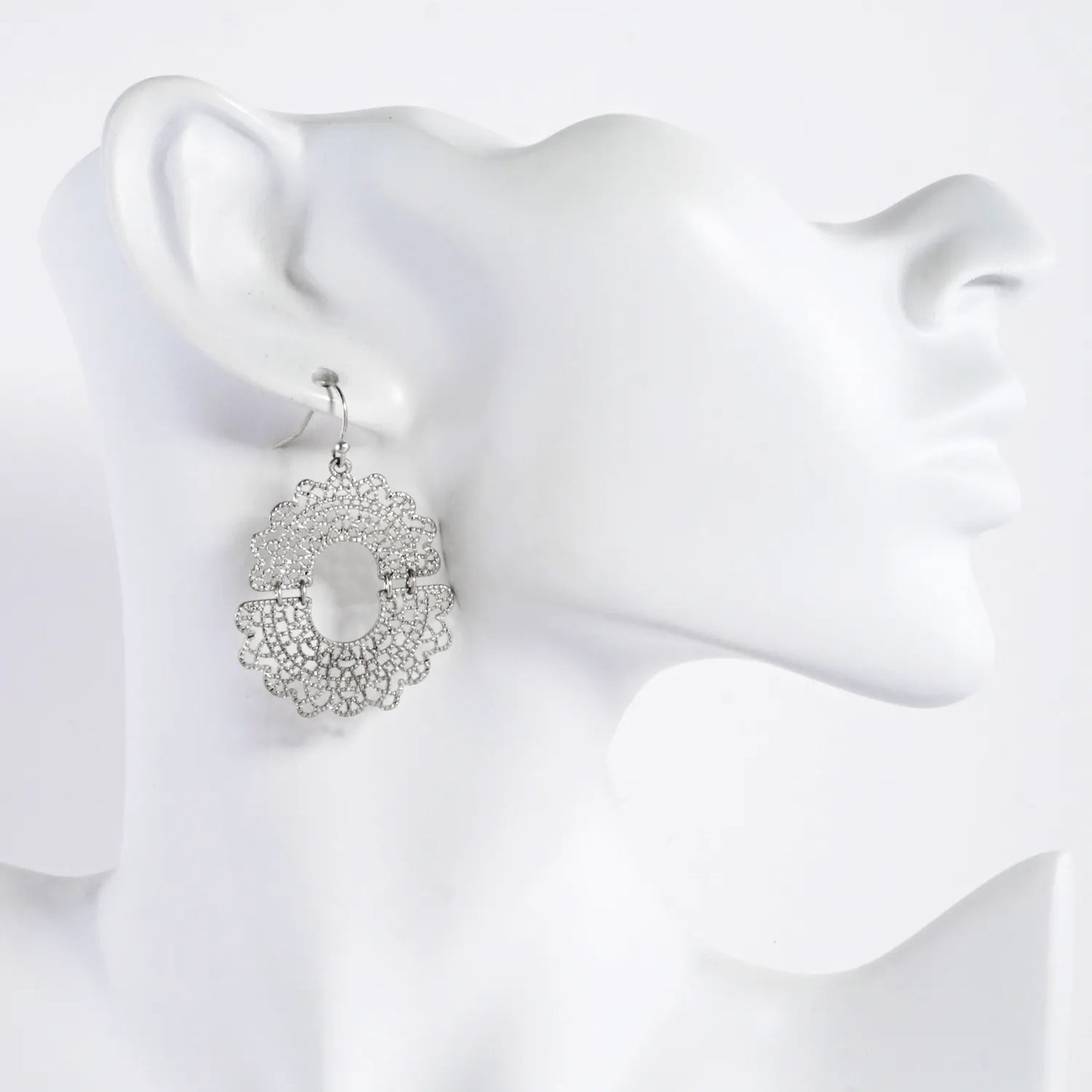 Linked Filigree Metal Earrings