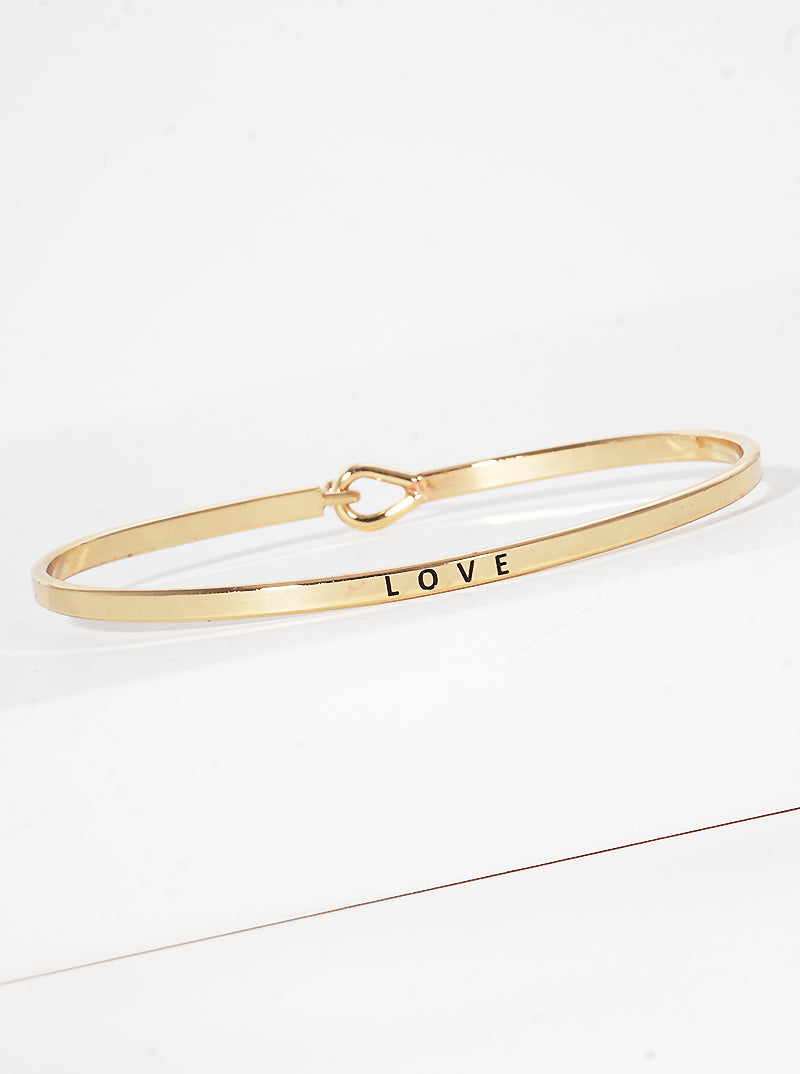 Love Engraved Inspirational Bangle Bracelet