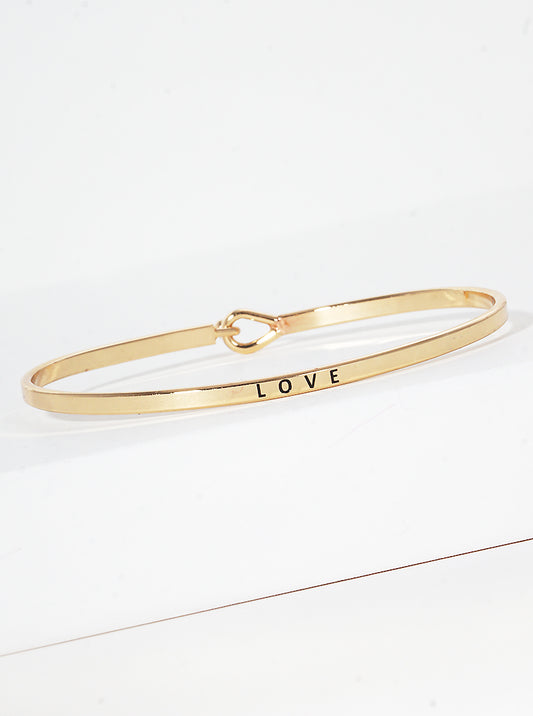 Love Engraved Inspirational Bangle Bracelet