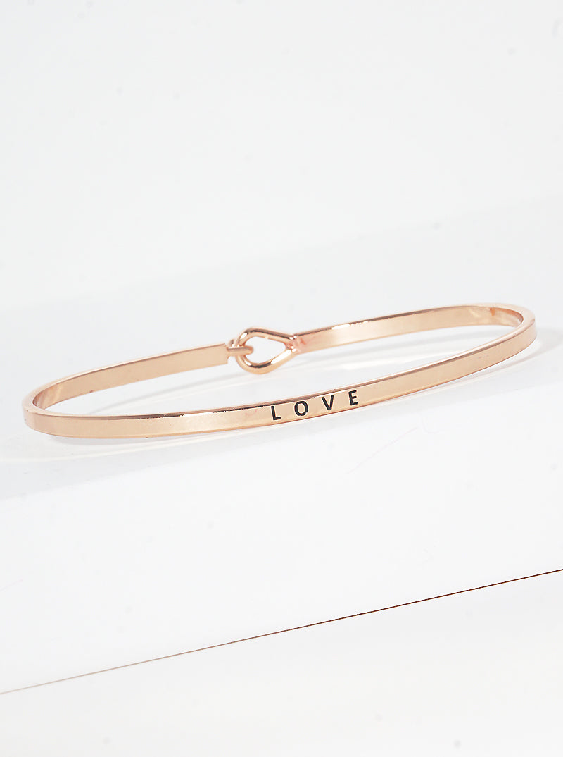 Love Engraved Inspirational Bangle Bracelet