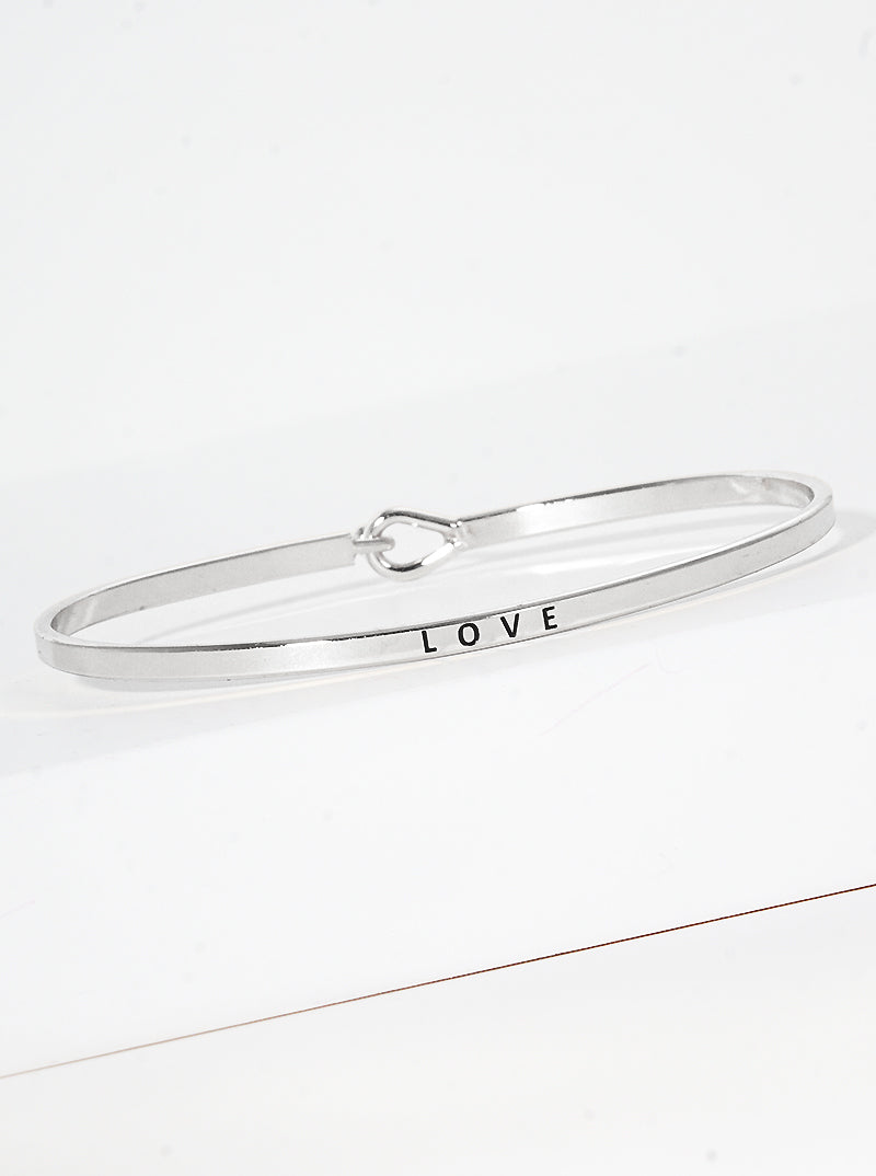 Love Engraved Inspirational Bangle Bracelet
