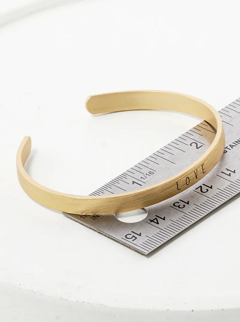 Love Engraved Inspirational Cuff Bracelet