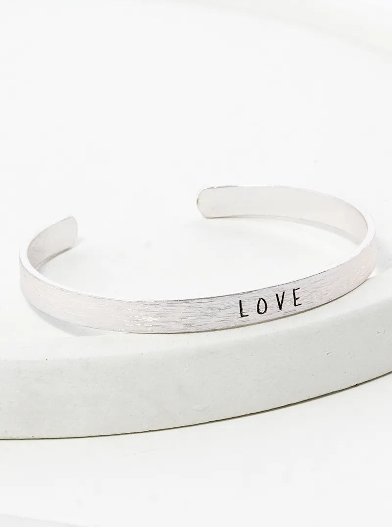 Love Engraved Inspirational Cuff Bracelet