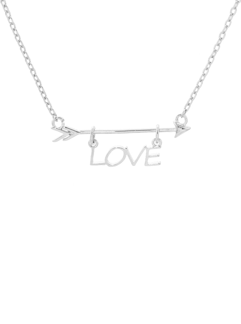 Love Hanging Arrow Pendant 18K-Gold-Dipped Necklace