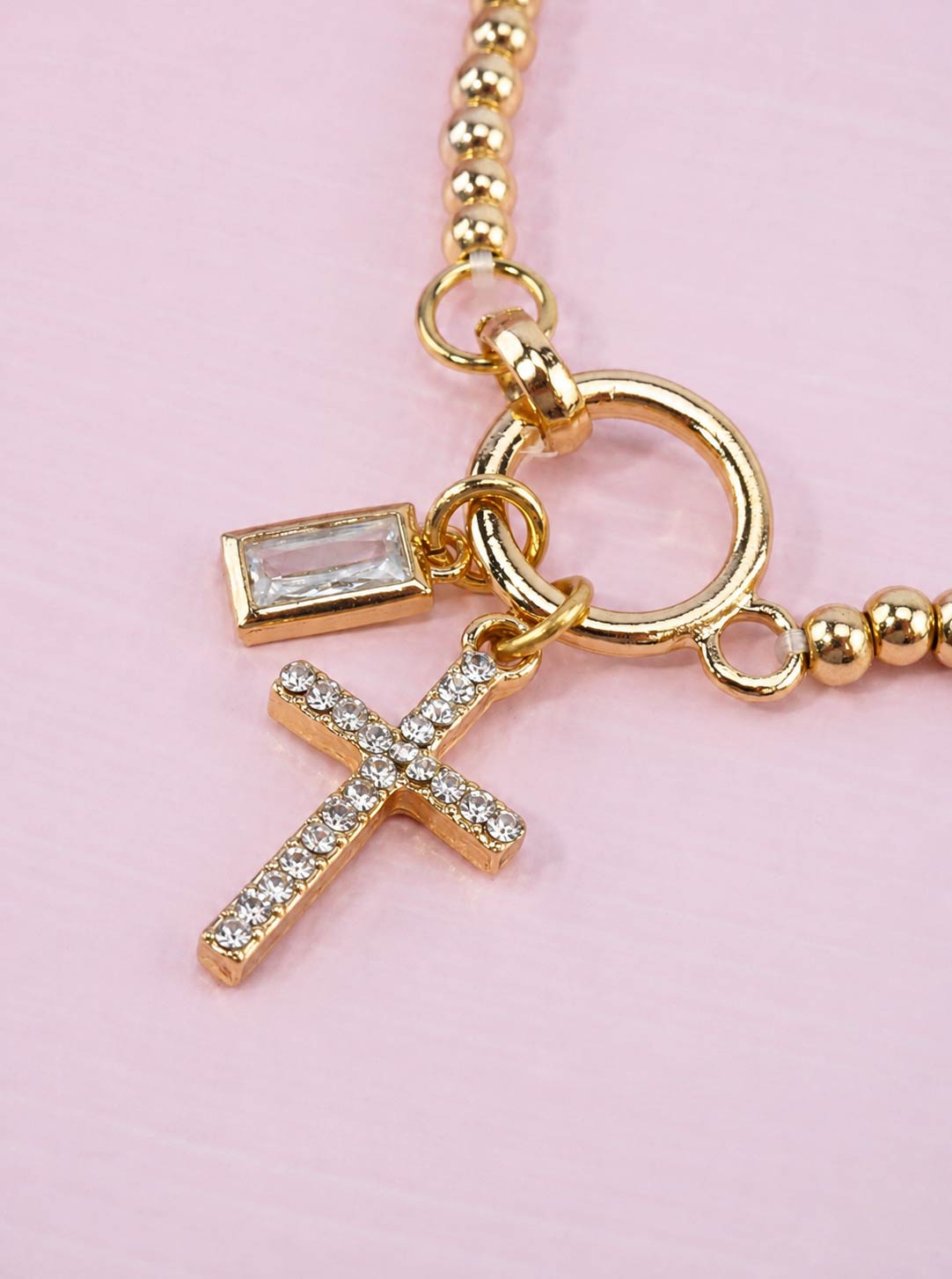 Beaded Cross Stretch Bracelet
