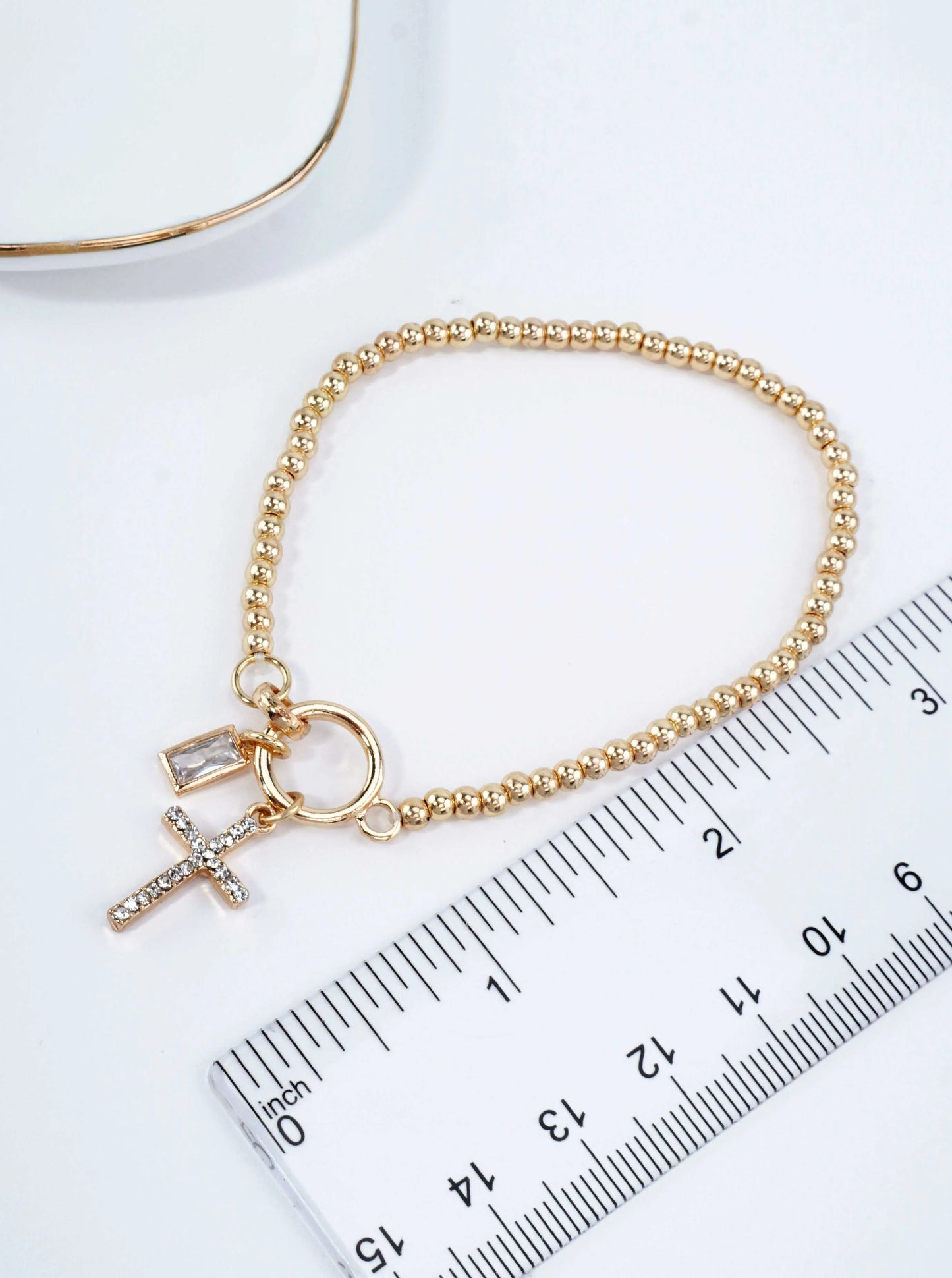 Beaded Cross Stretch Bracelet
