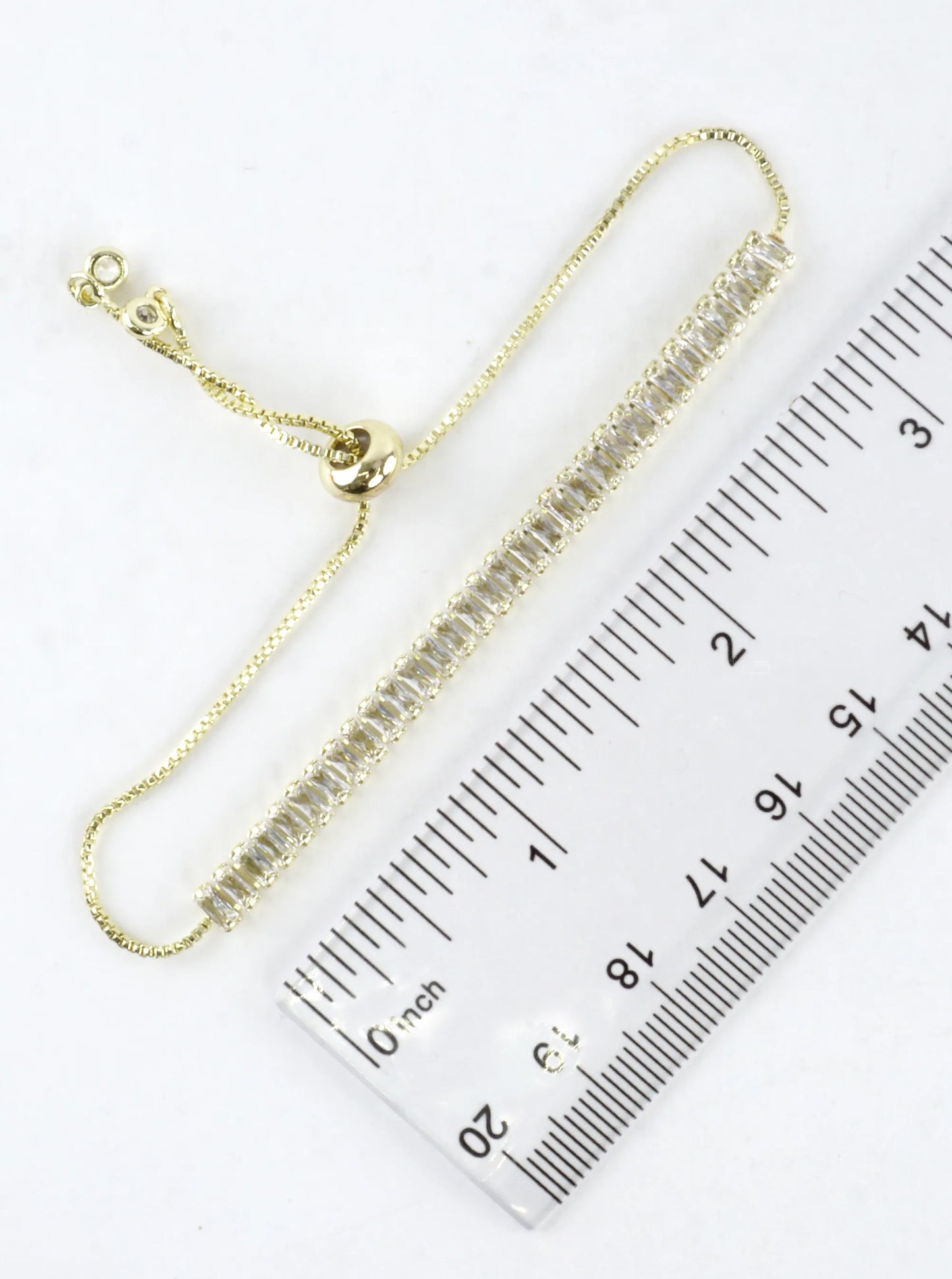 4mm Baguette CZ Bolo Pull Tie Bracelet