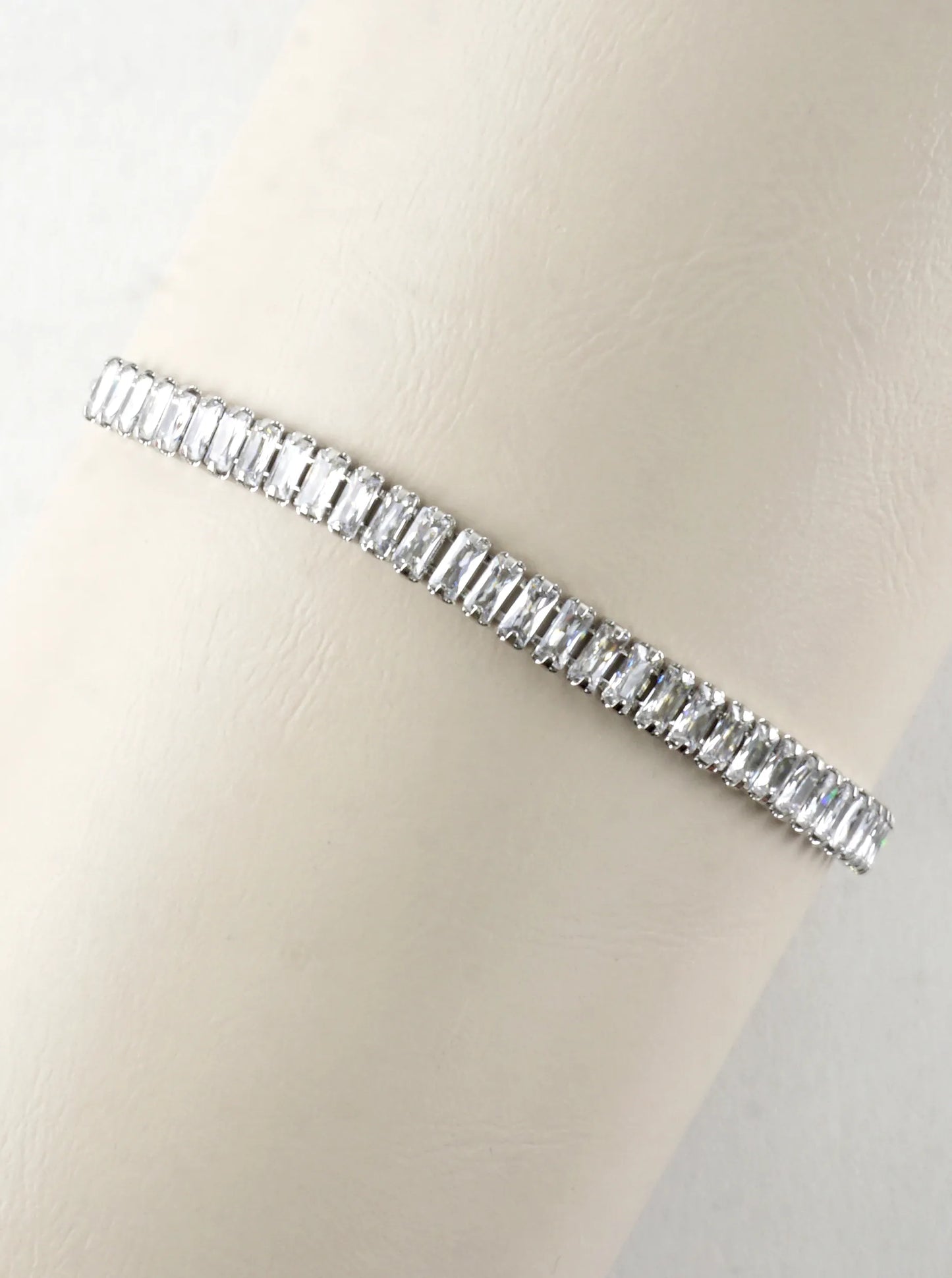 4mm Baguette CZ Bolo Pull Tie Bracelet