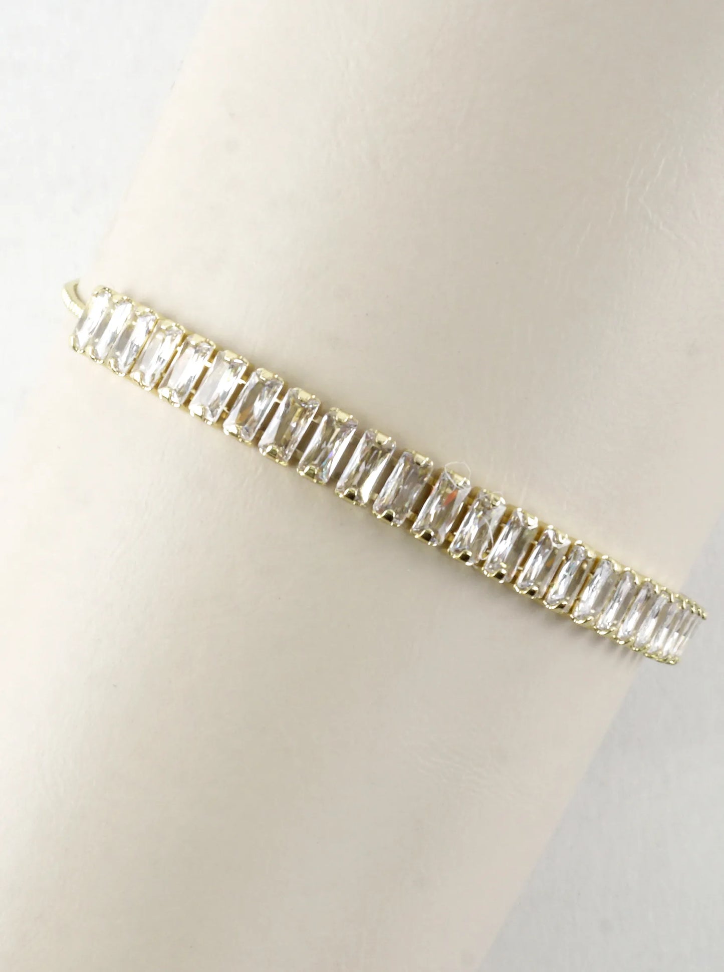 5mm Baguette CZ Bolo Pull Tie Bracelet