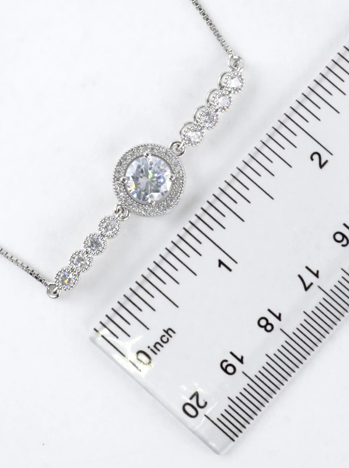 Round Halo CZ Bolo Pull Tie Bracelet