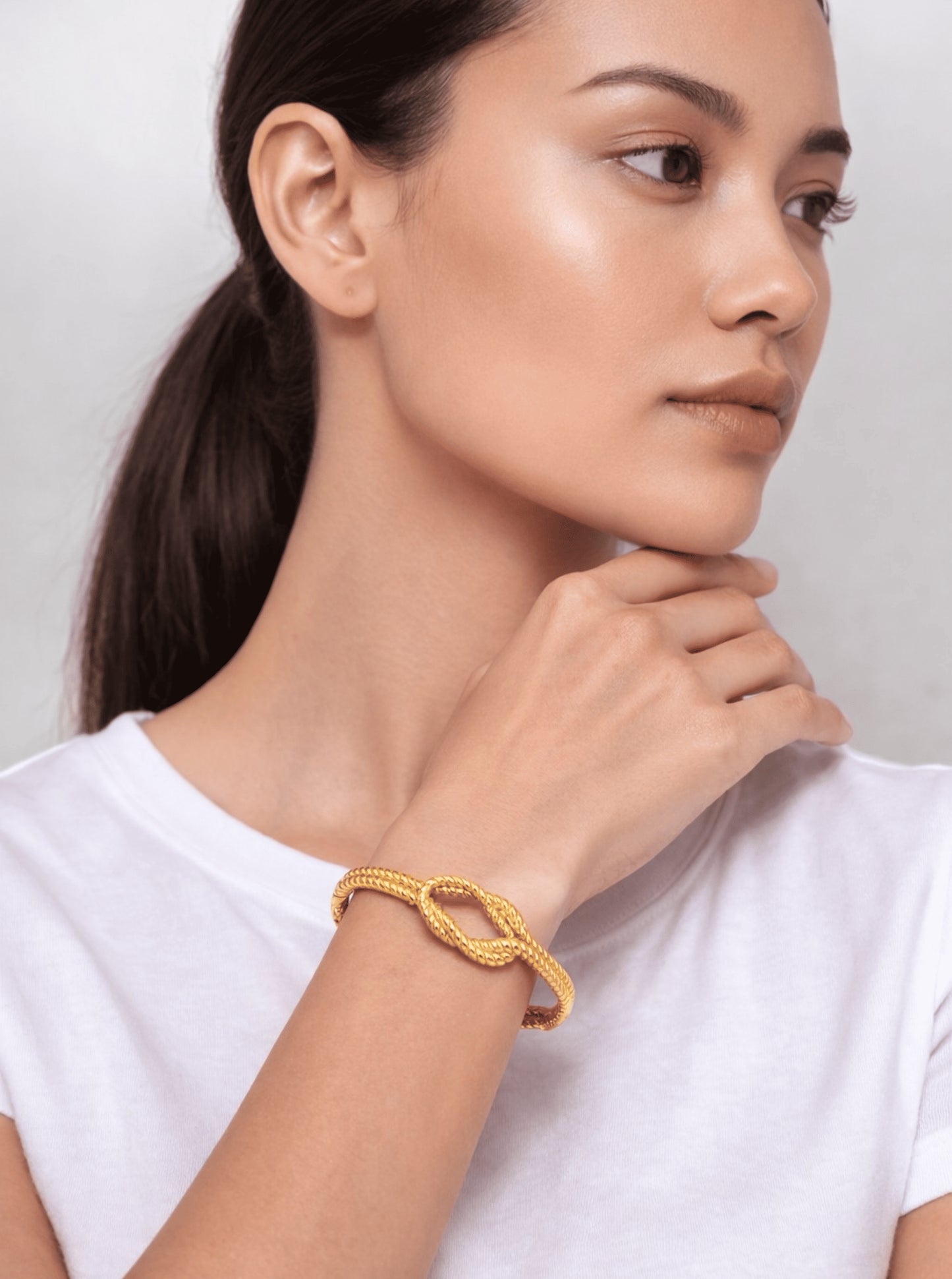 Cable Link Hinged Bangle Bracelet