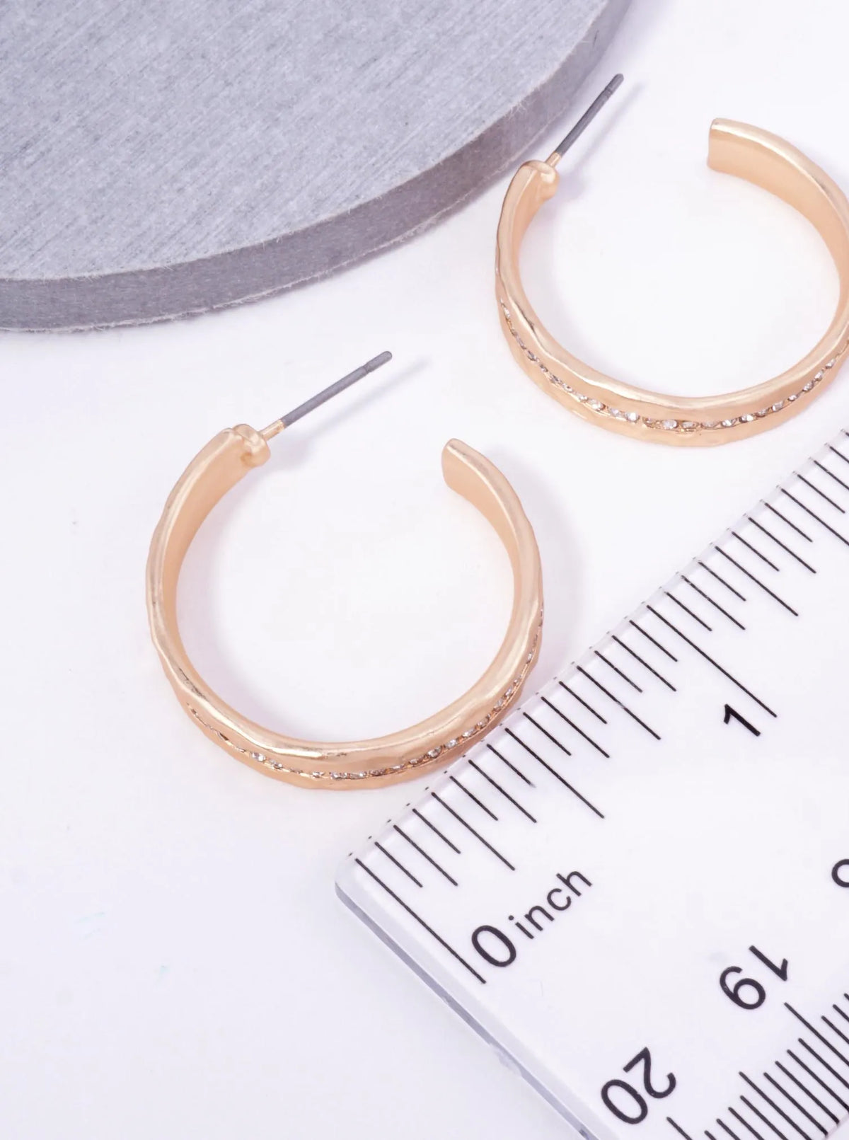 1-Inch Rhinestone Accent Hoop Earrings