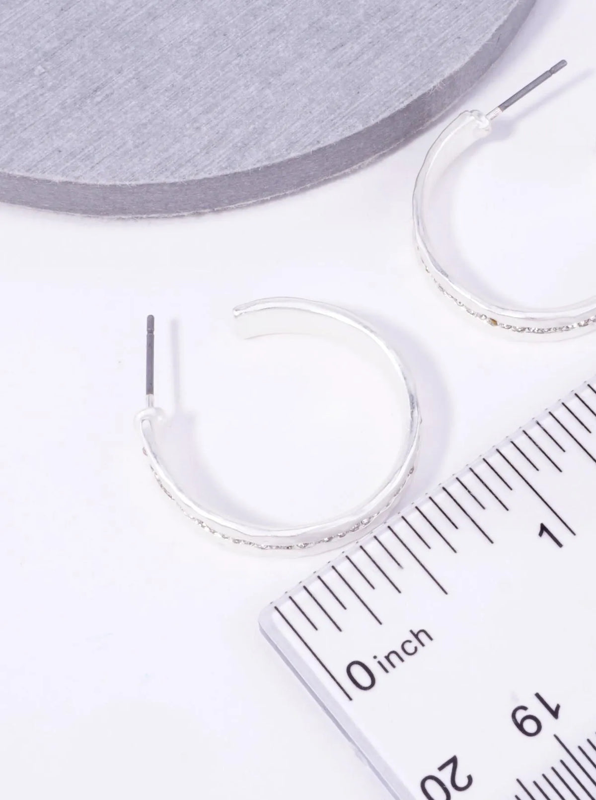 1-Inch Rhinestone Accent Hoop Earrings