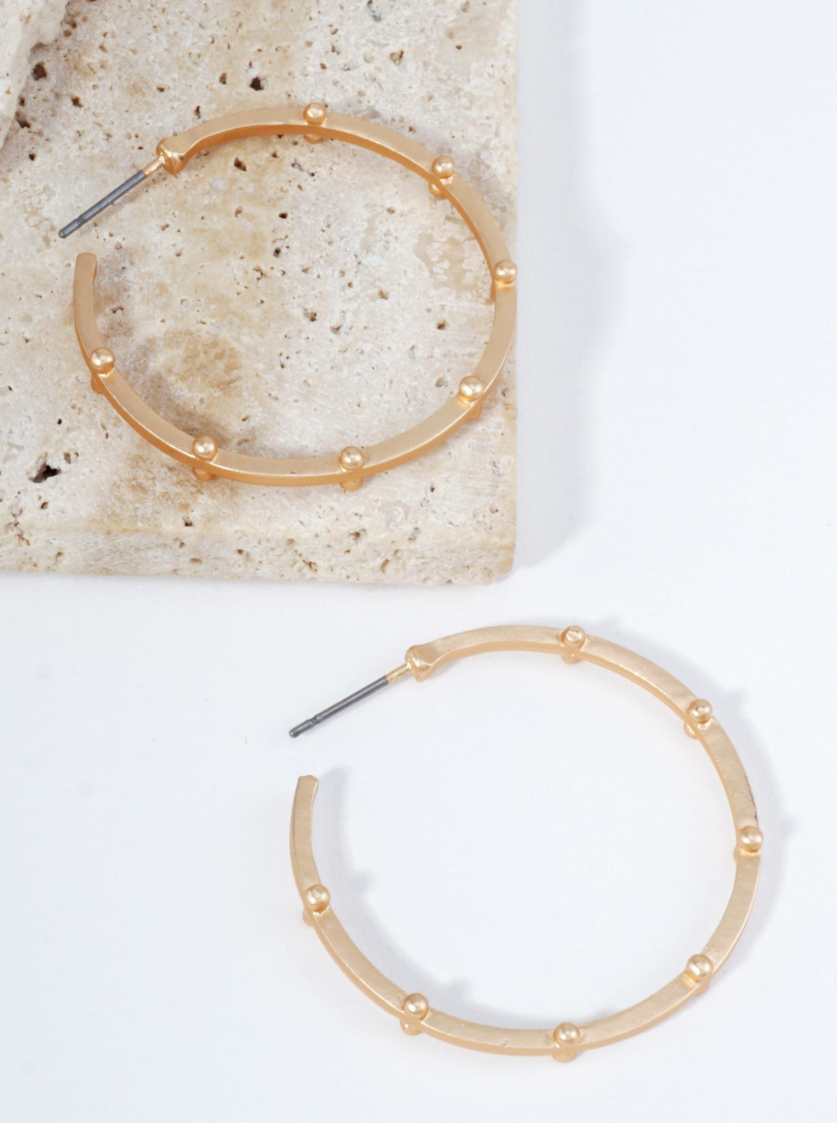 Beaded Matte Hoop Earrings