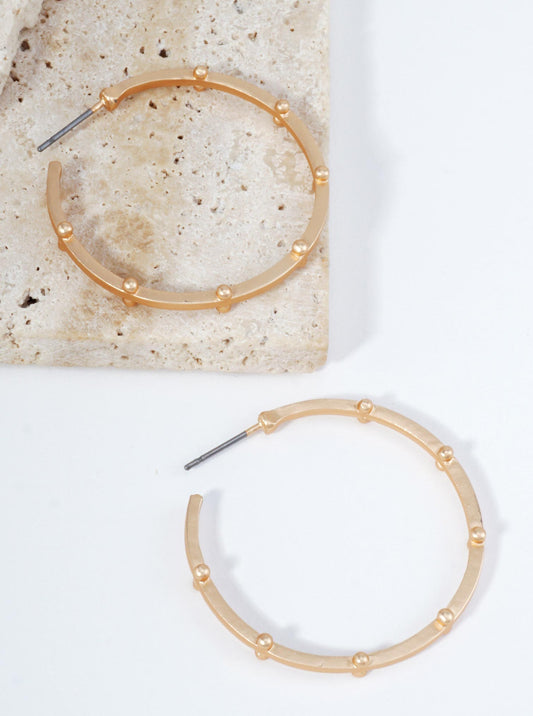 Beaded Matte Hoop Earrings