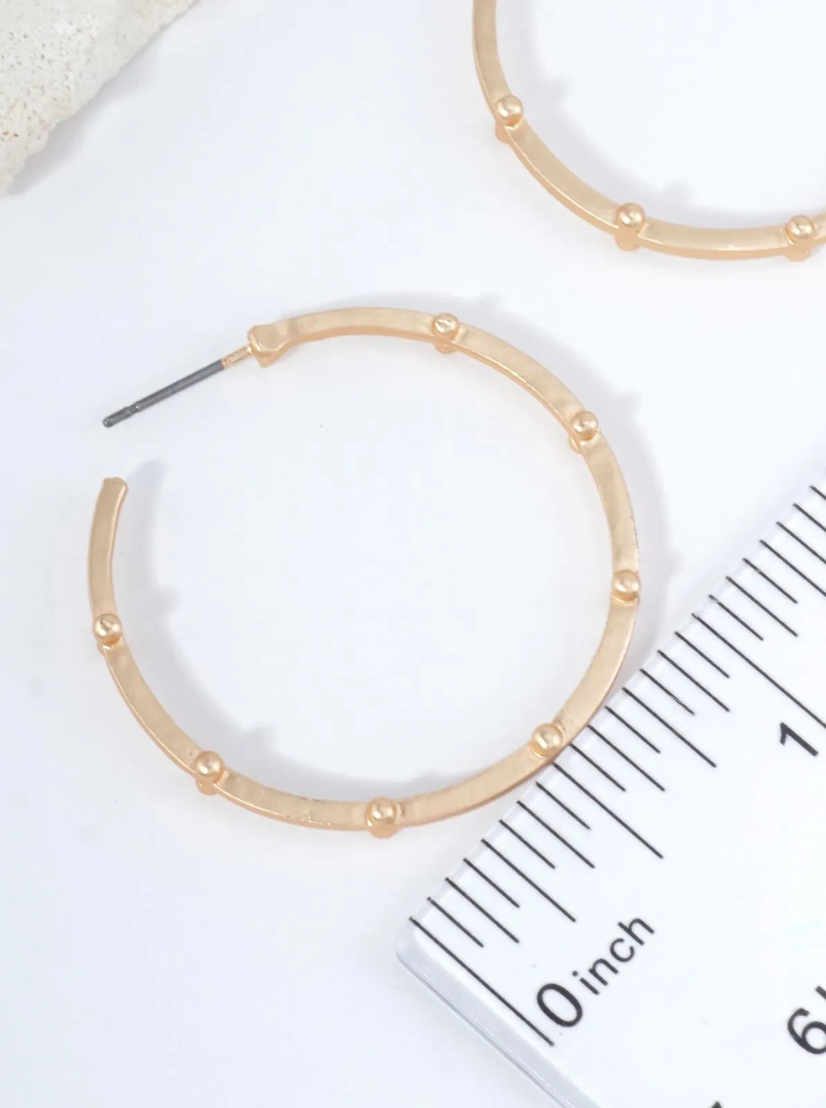 Beaded Matte Hoop Earrings