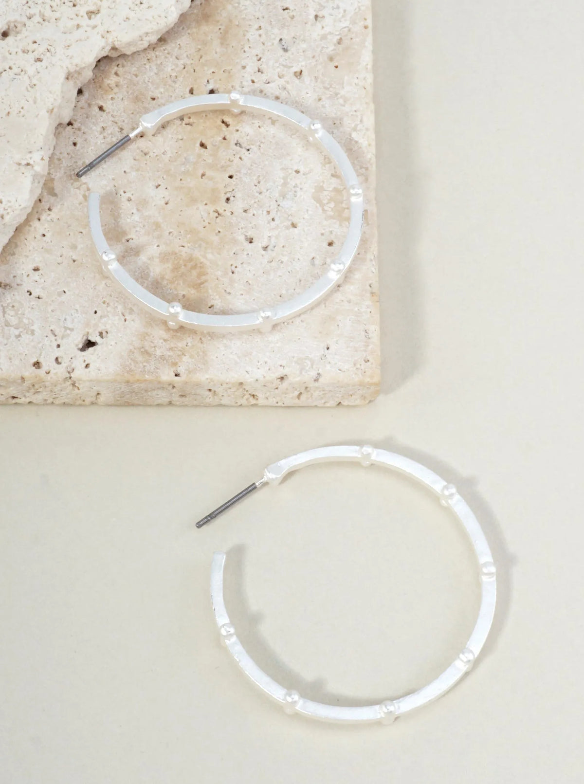 Beaded Matte Hoop Earrings