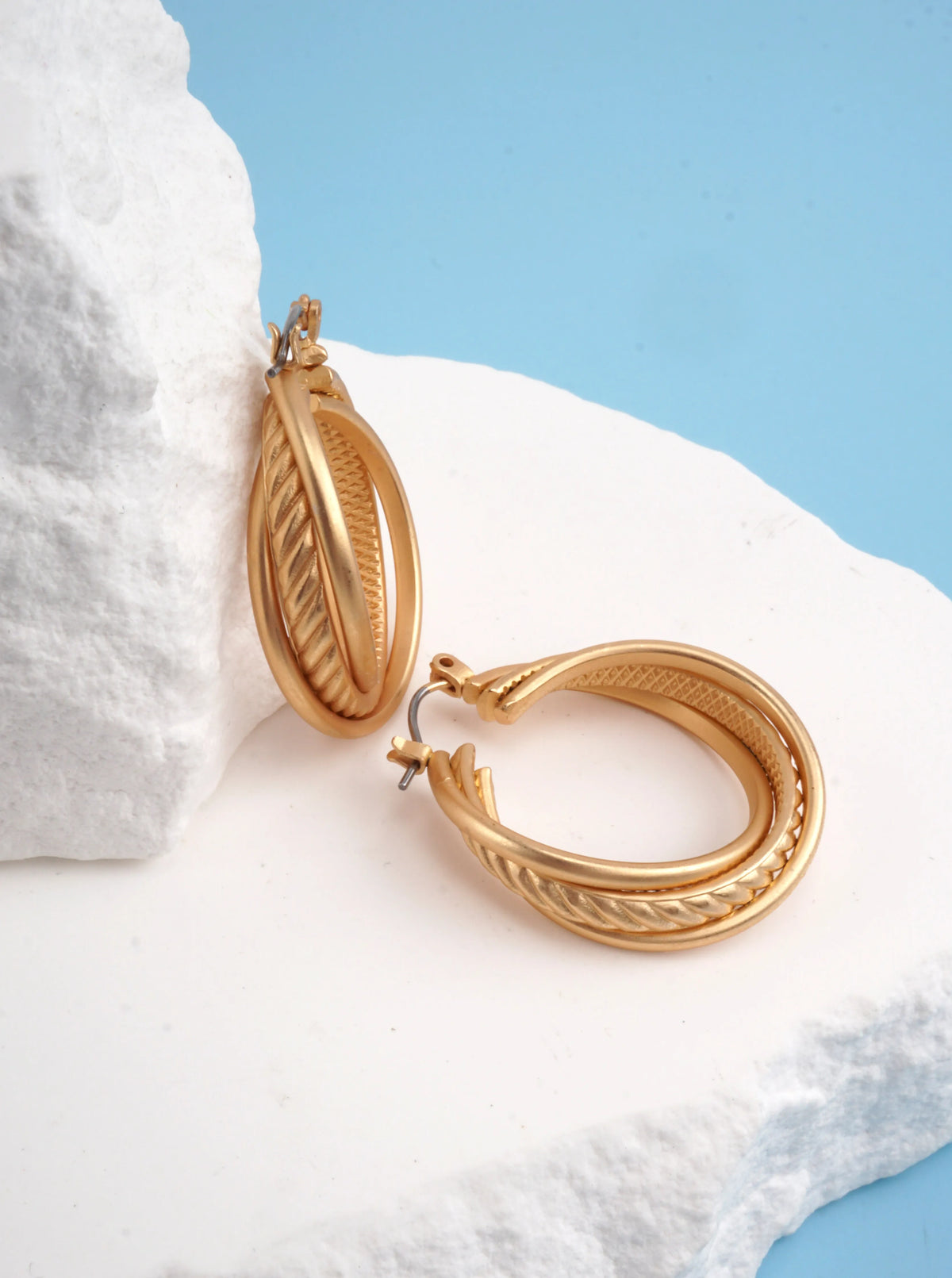 Matte Twisted Round Hoop Earrings