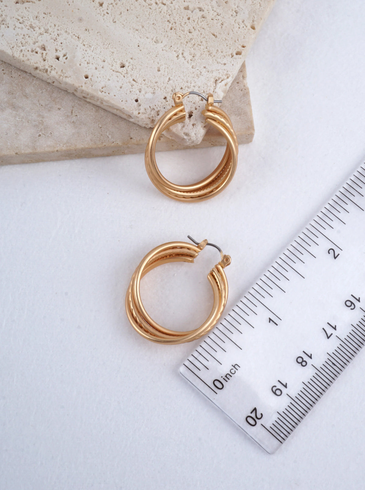 Matte Twisted Round Hoop Earrings