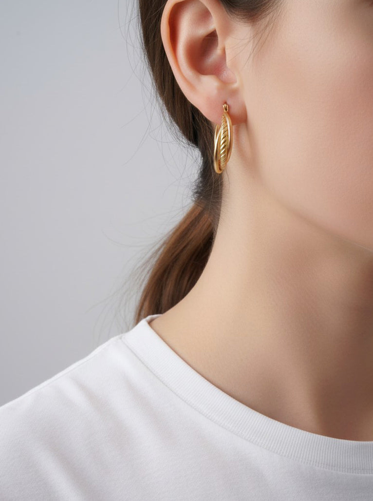 Matte Twisted Round Hoop Earrings