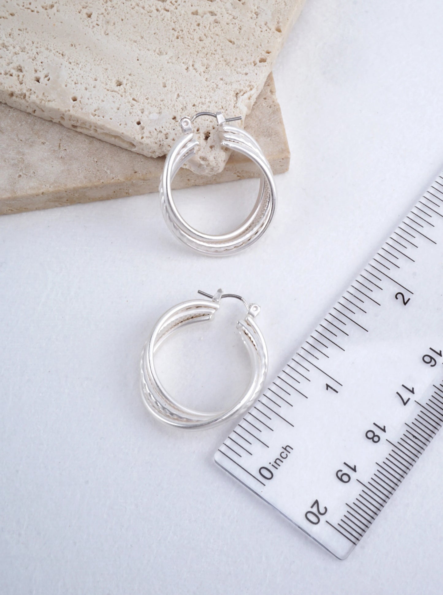 Matte Twisted Round Hoop Earrings