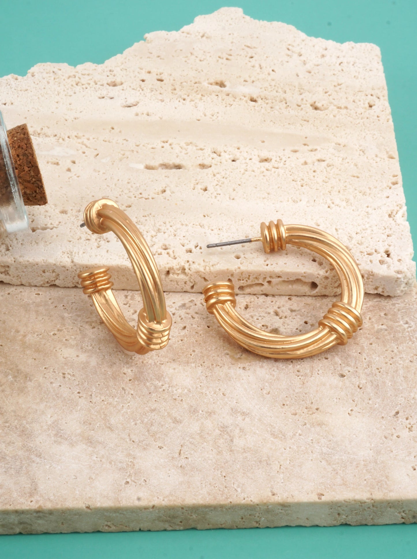Triple Band Wrapped Hoop Earrings