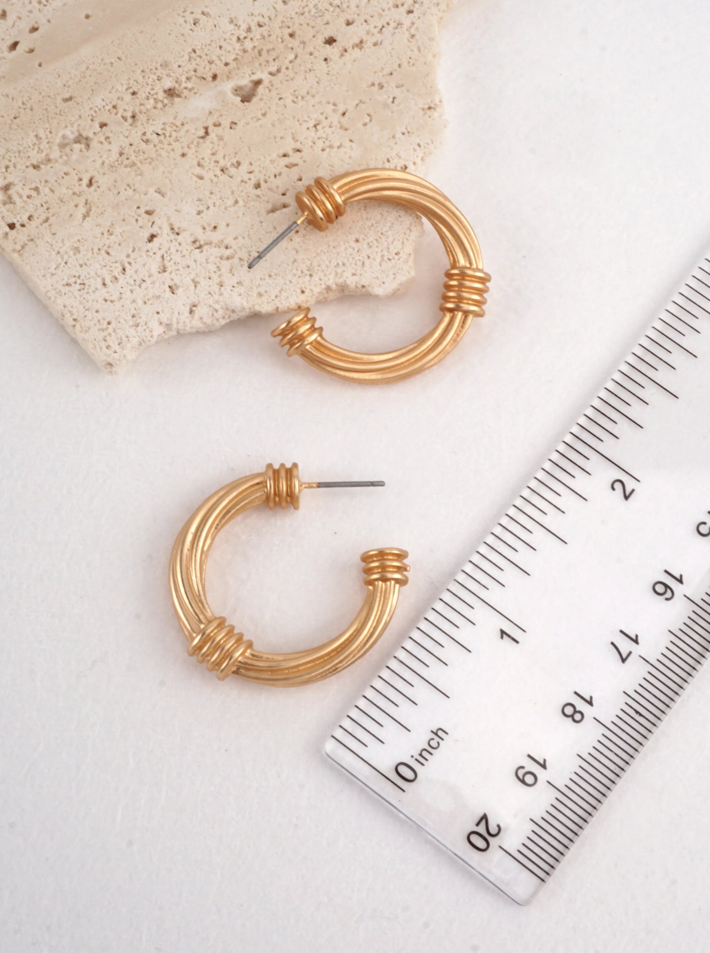 Triple Band Wrapped Hoop Earrings