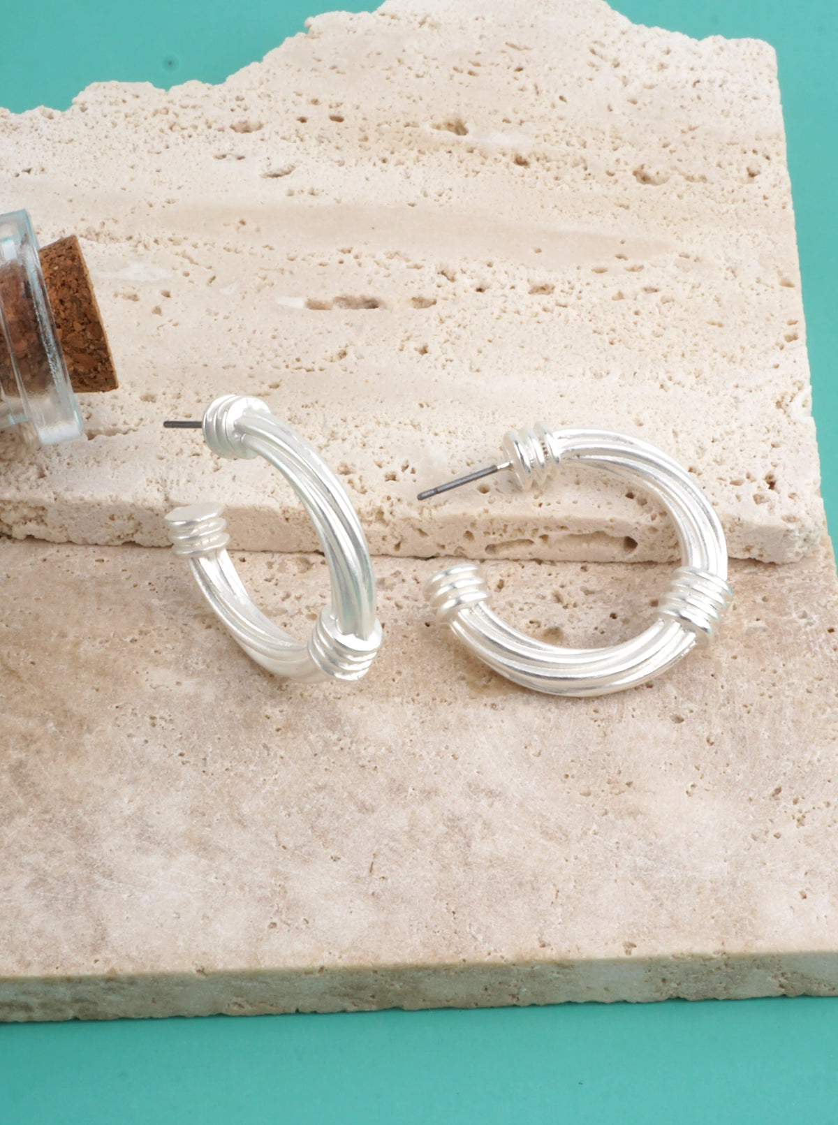 Triple Band Wrapped Hoop Earrings