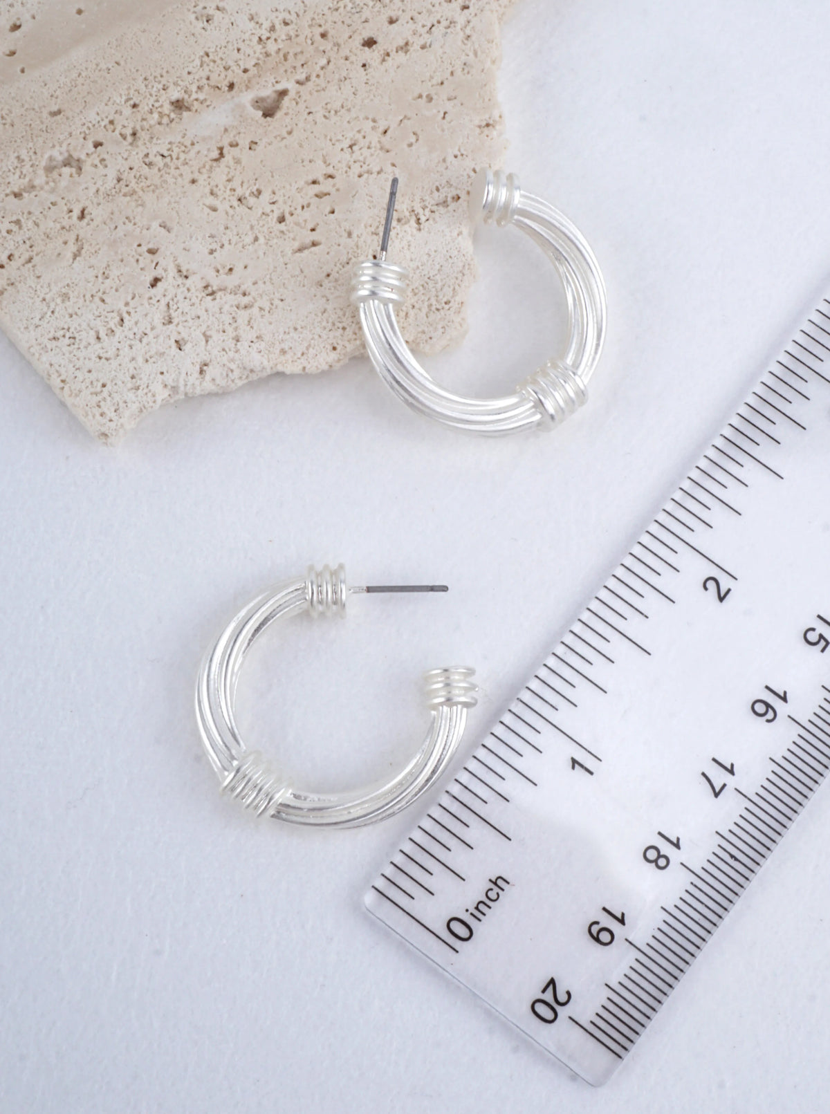 Triple Band Wrapped Hoop Earrings
