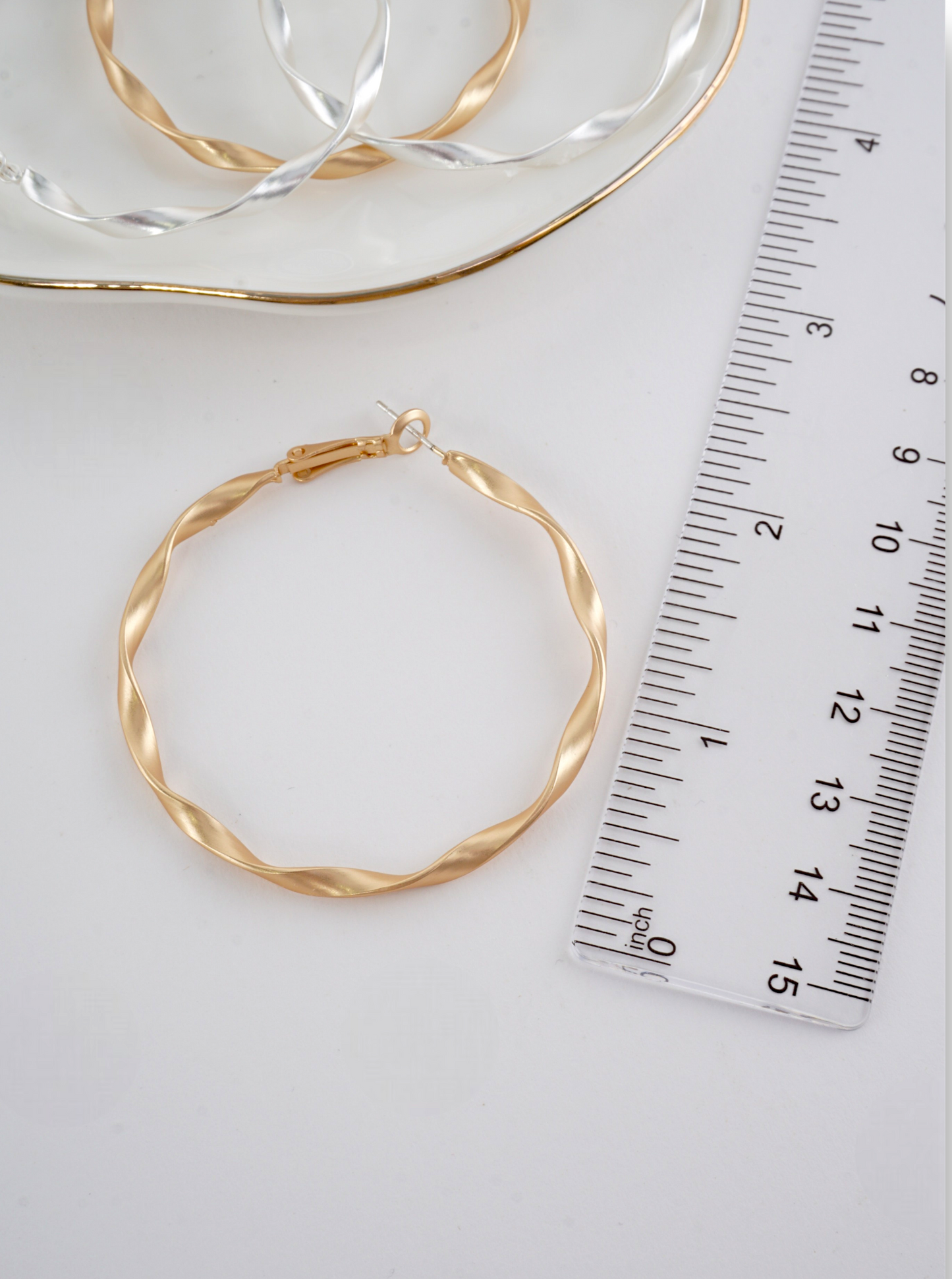 Large Geometric Matte Hoop Earrings