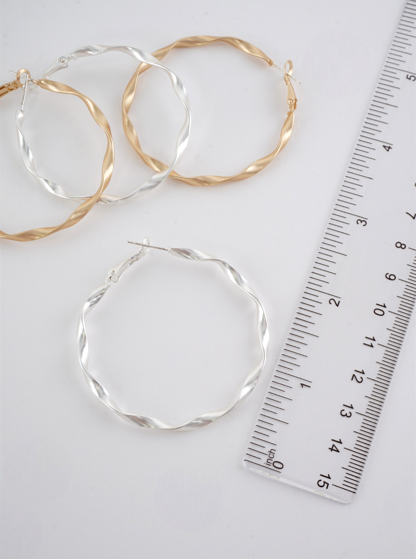 Large Geometric Matte Hoop Earrings