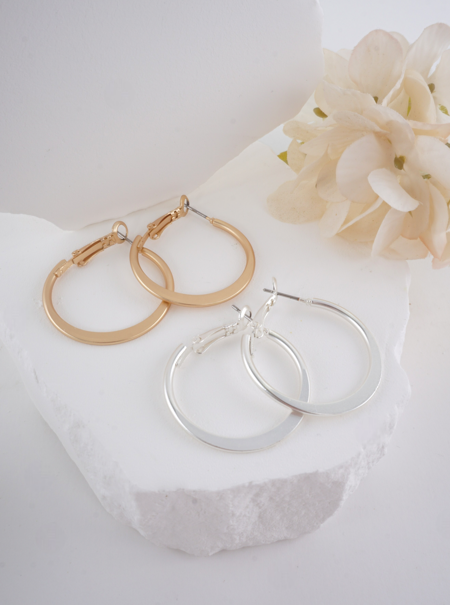 Geometric Matte Hoop Earrings