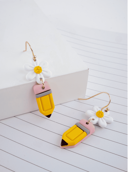 Floral Pencil Drop Earrings