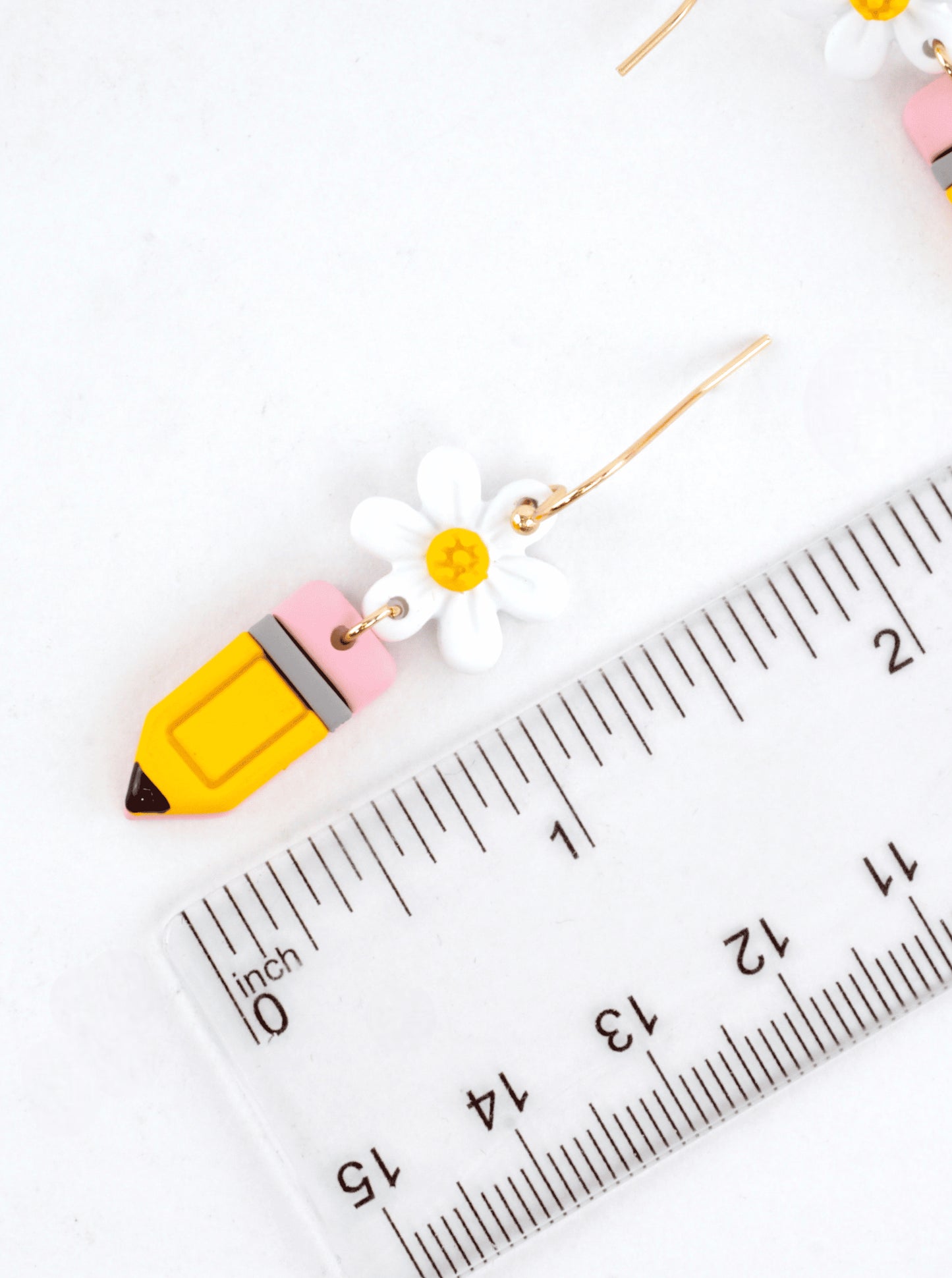 Floral Pencil Drop Earrings