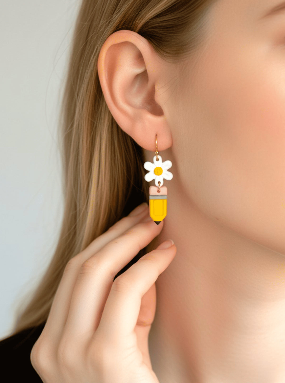 Floral Pencil Drop Earrings
