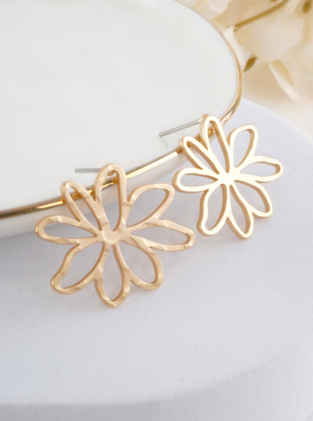 Matte Flower Post Back Earrings